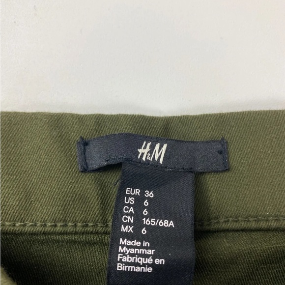 H&M Super Stretch Dark Green Straight Ankle Pants NWT Size 6 - Picture 8 of 8